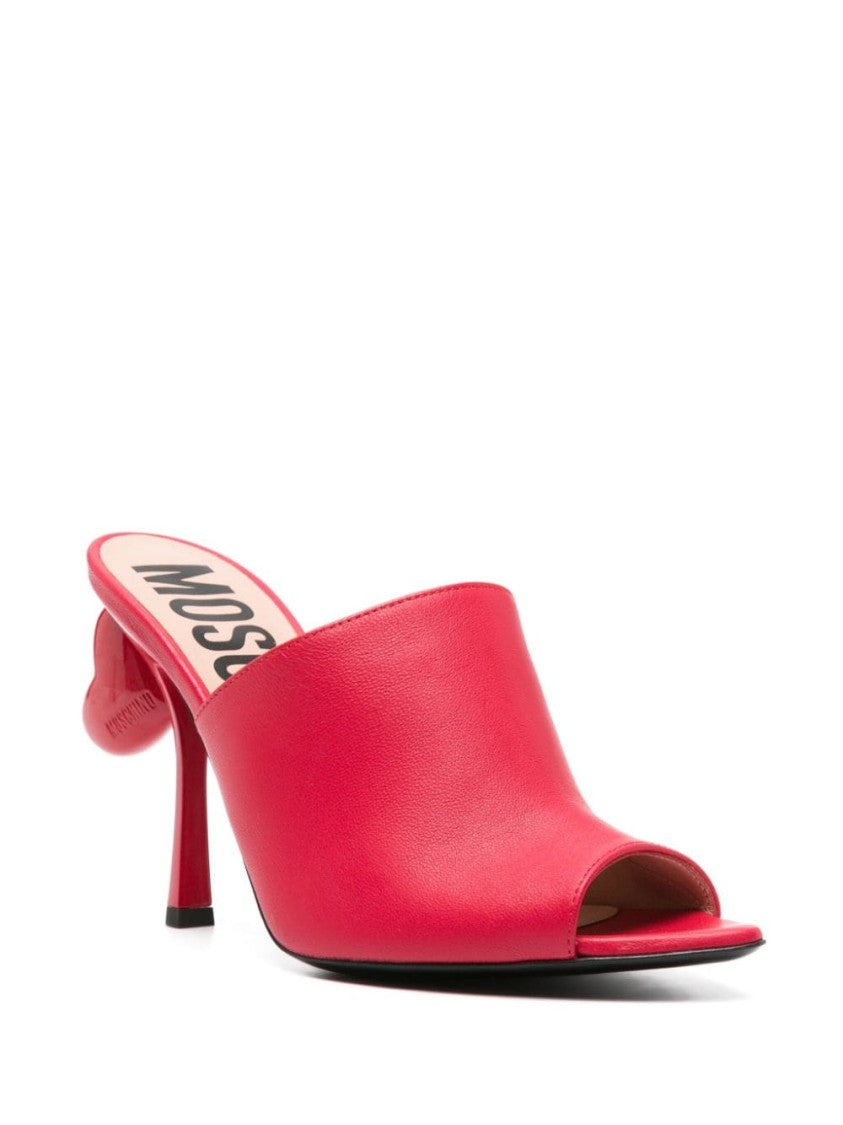 Moschino Red Nappa Leather Sandals
