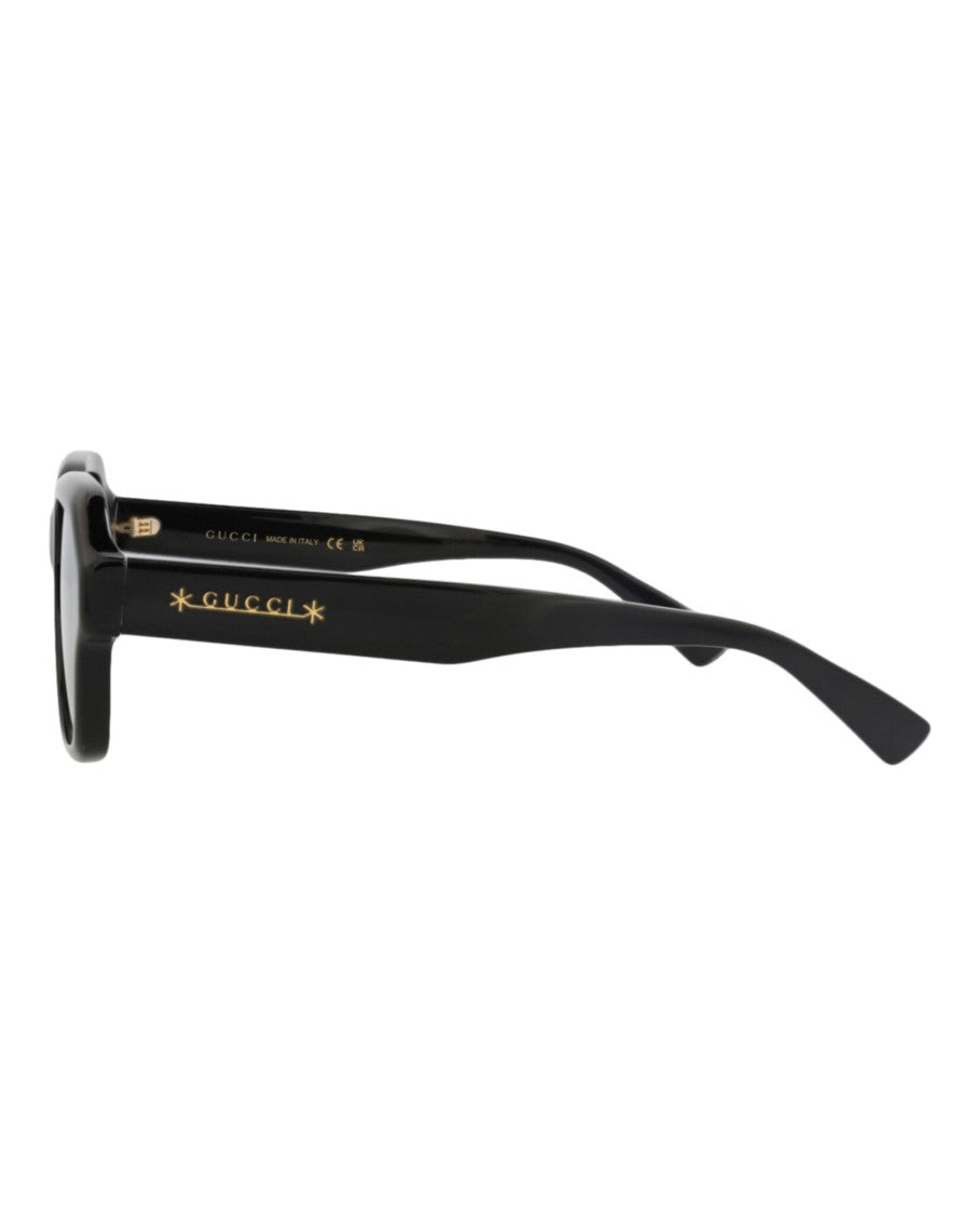 Gucci Bold Square-Frame Acetate Sunglasses With Saddle Nose Bridge
