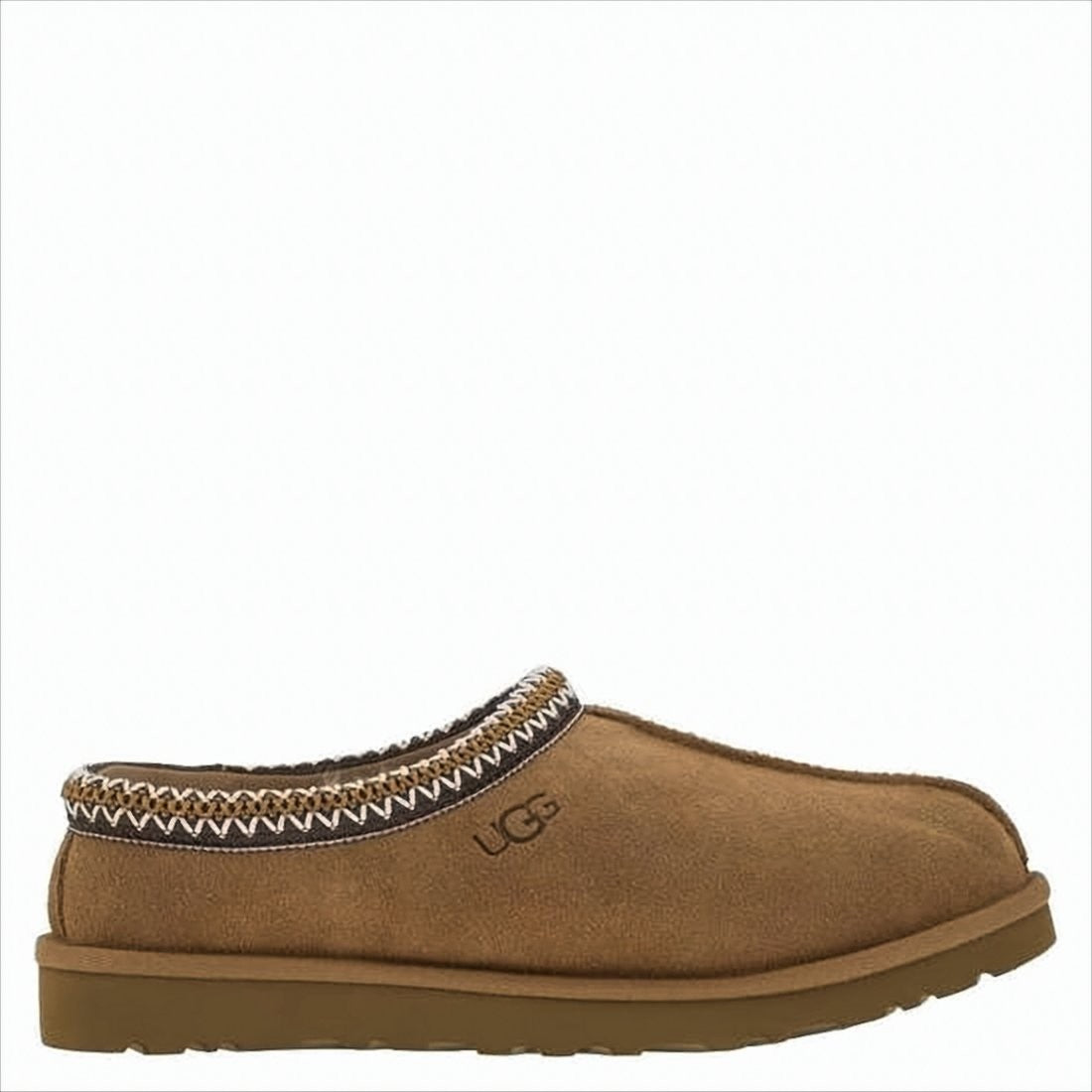 Ugg Slip-On Brown Suede Sneakers With Zigzag Stitch Detail