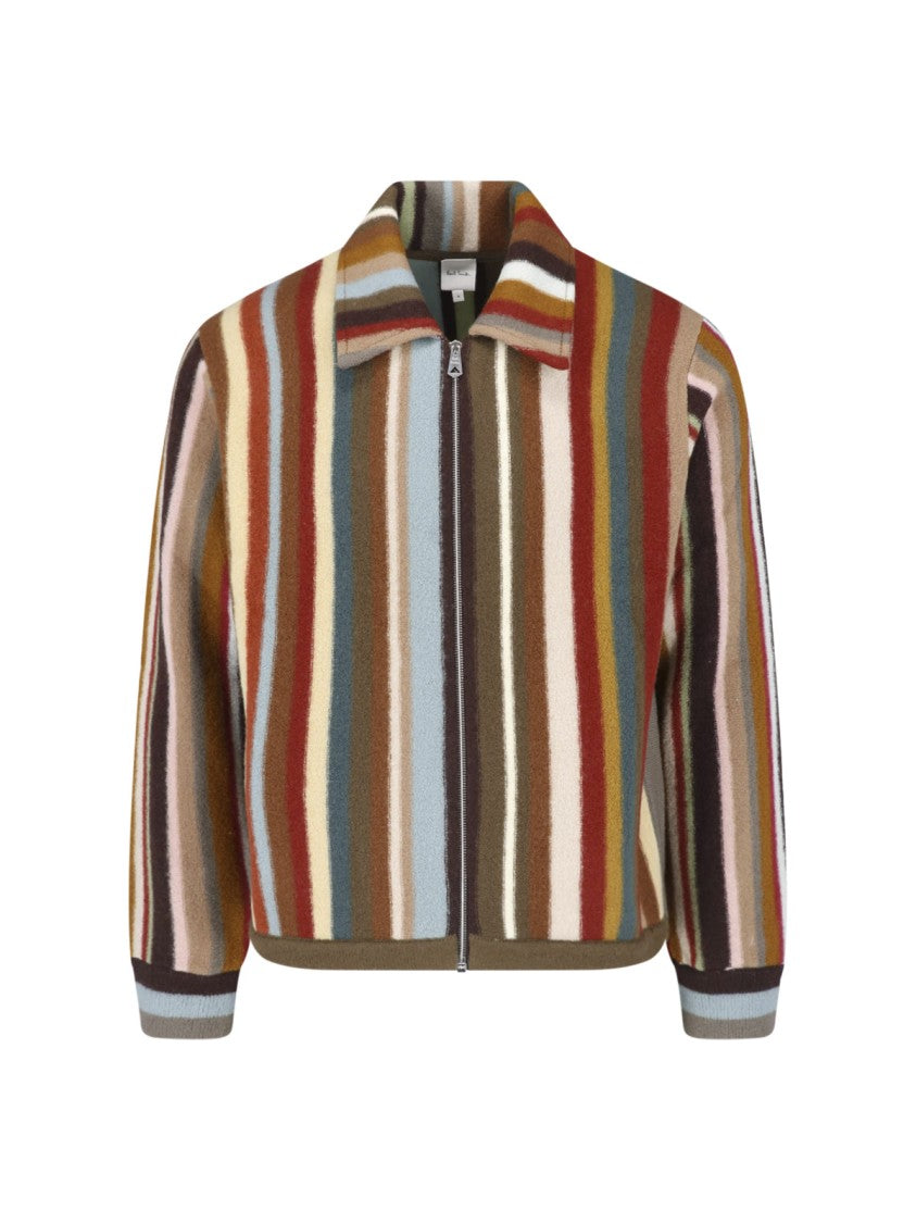 Paul Smith Multicolor Signature Stripe Merino Wool Zip Cardigan