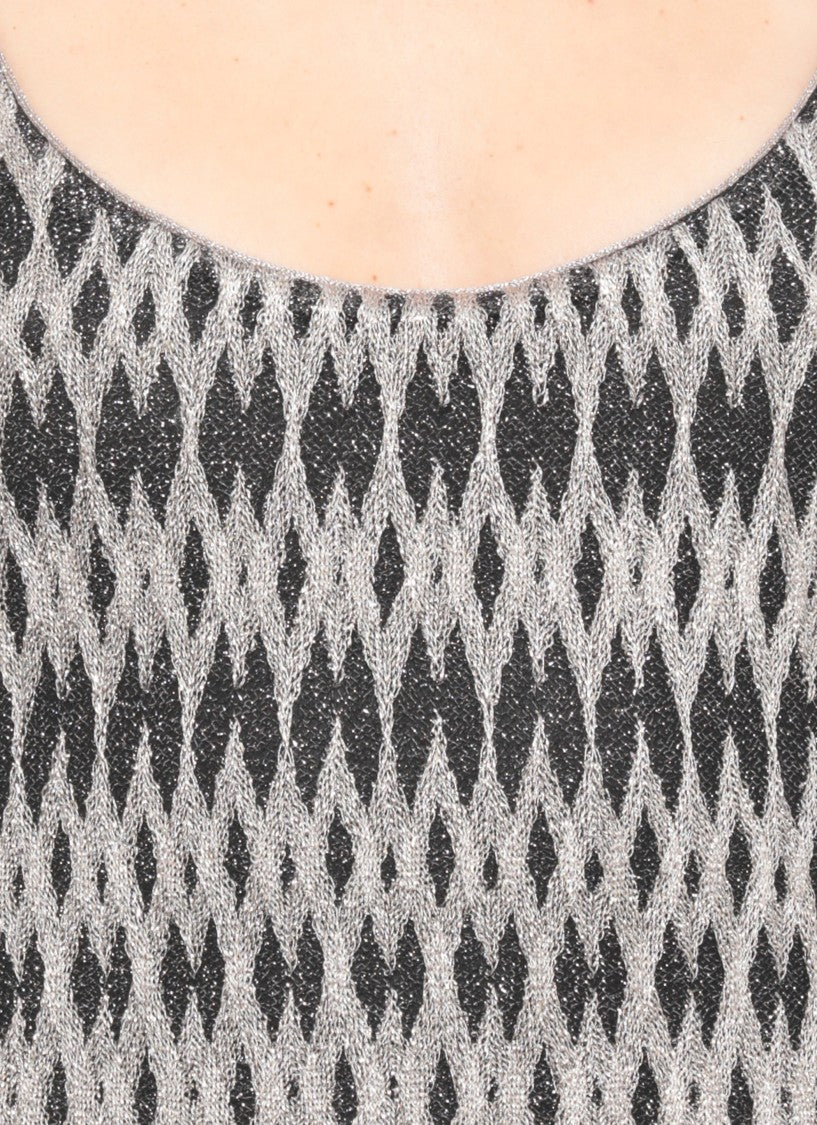 Missoni Sleeveless Lurex Mini Dress With Intricate Pattern And Contrasting Colors