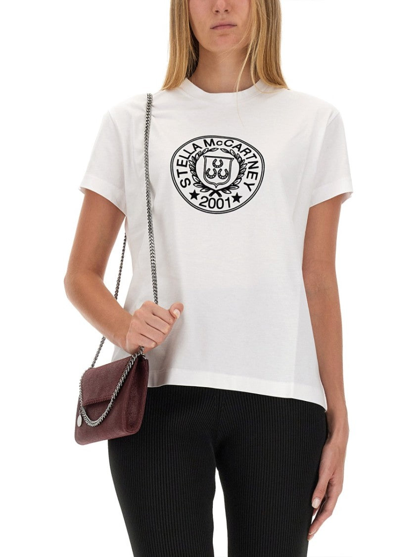 Stella Mccartney Round Neck T-Shirt With Bold Logo Print