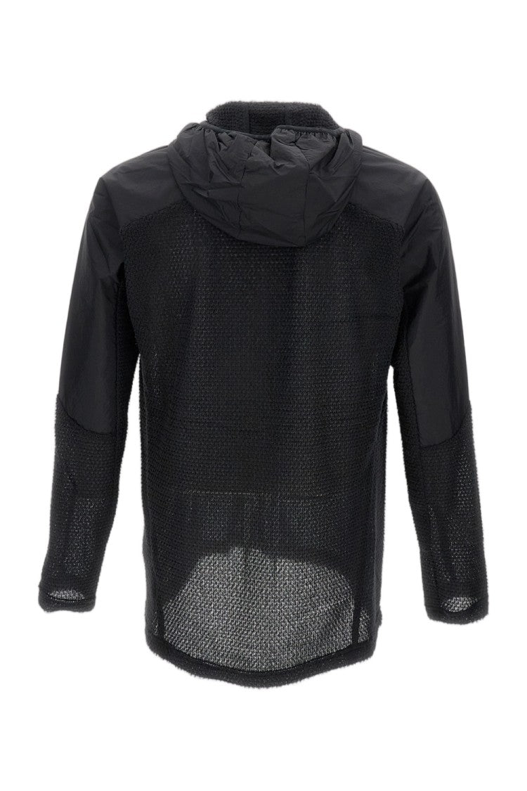 And Wander Hooded Black Jacket With Fleece Inserts And Zip Detailing