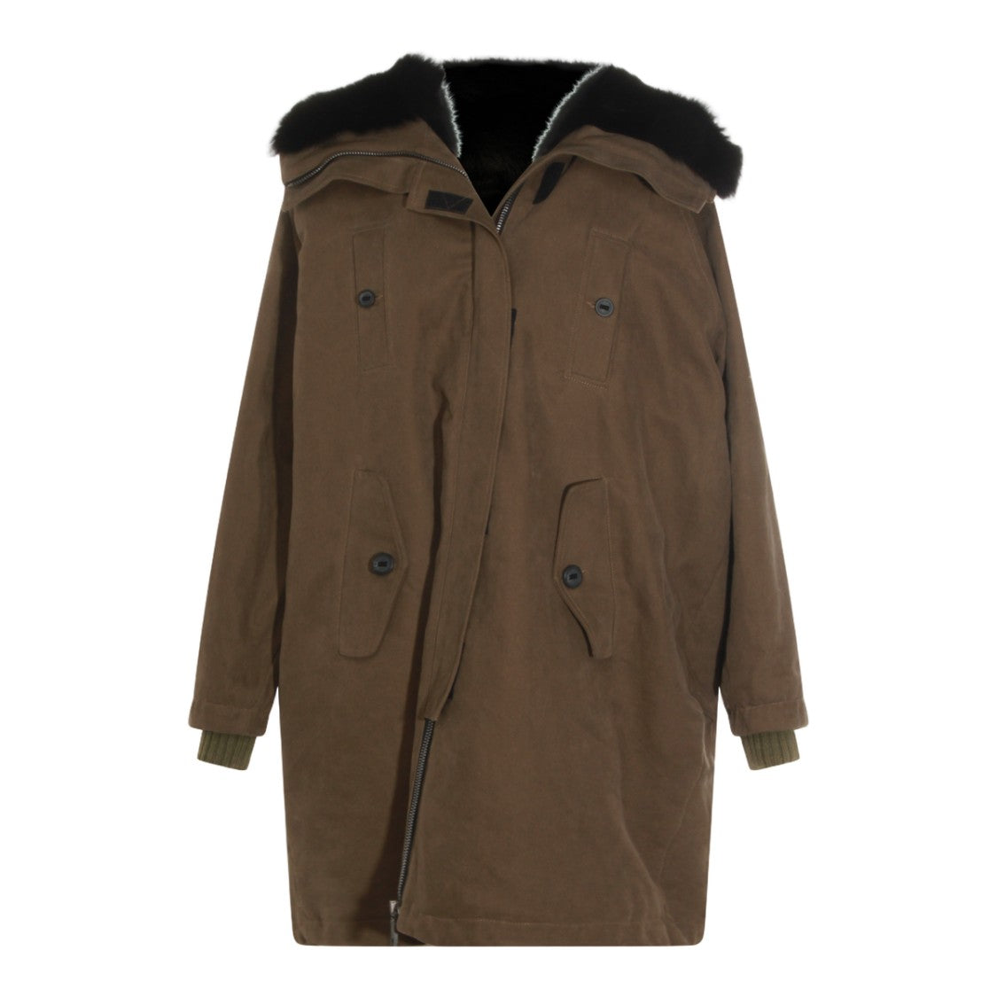 Dolce & Gabbana Brown Fur-Lined Jacket With Concealed Zipper And Relaxed Fit