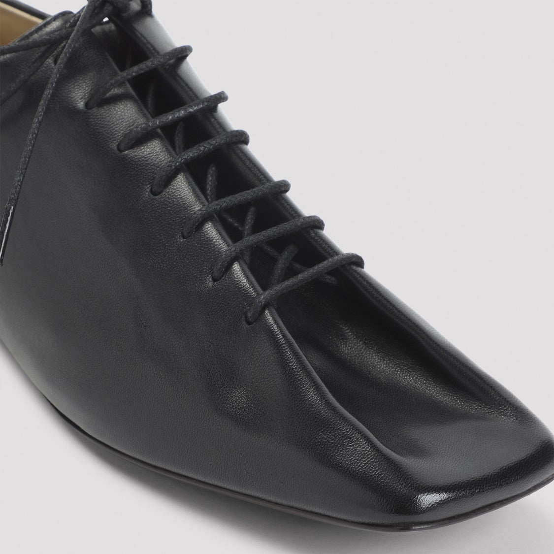 Lemaire Souris Flat Classic Black Leather Derbies