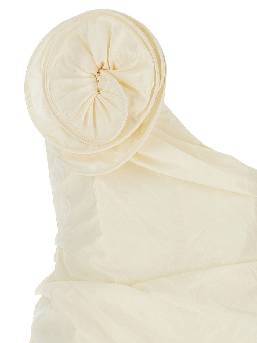 Magda Butrym Asymmetric Off-The-Shoulder Silk Taffeta Dress