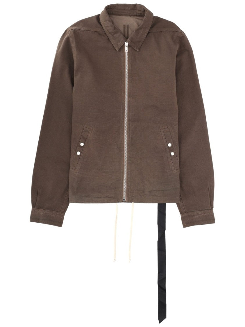 Drkshdw By Rick Owens Neutrals Zipfront Boxy Minimalist Cotton Jacket