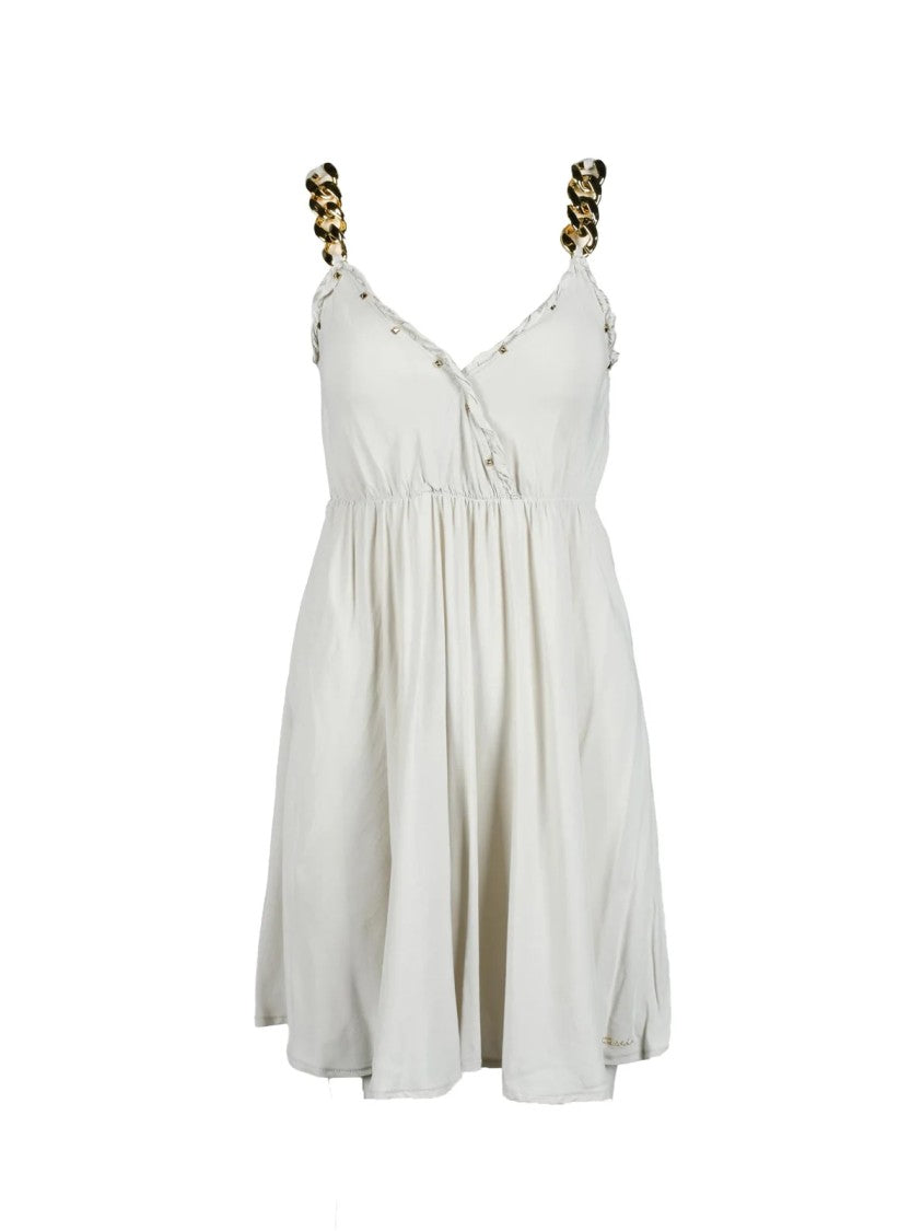 Gil Santucci Flowy Long Dress With V-Neckline And Tie Detail