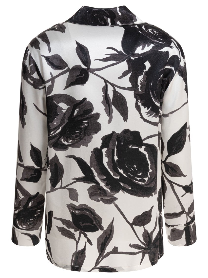 Sleep No More Silk Shirt With Bold Floral Print