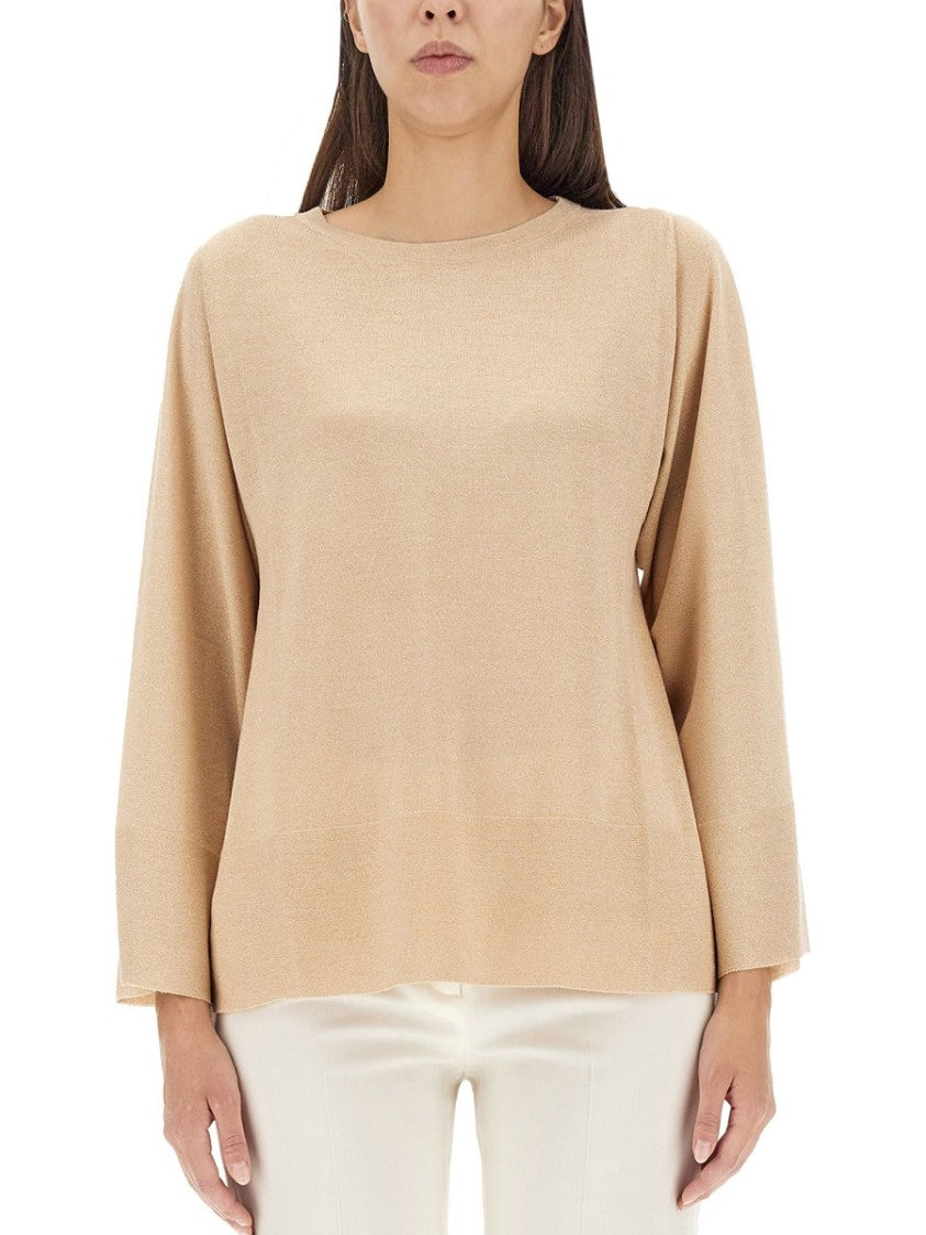 Fabiana Filippi Lurex Jersey Top With Relaxed Silhouette