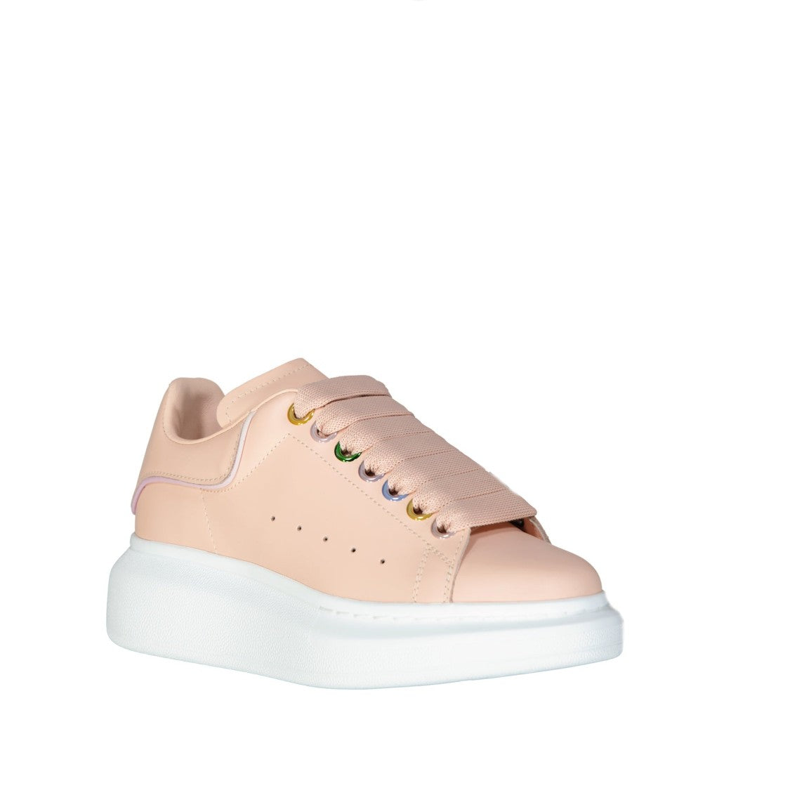 Alexander Mcqueen Chunky White Sole Sneakers With Perforated Detailing