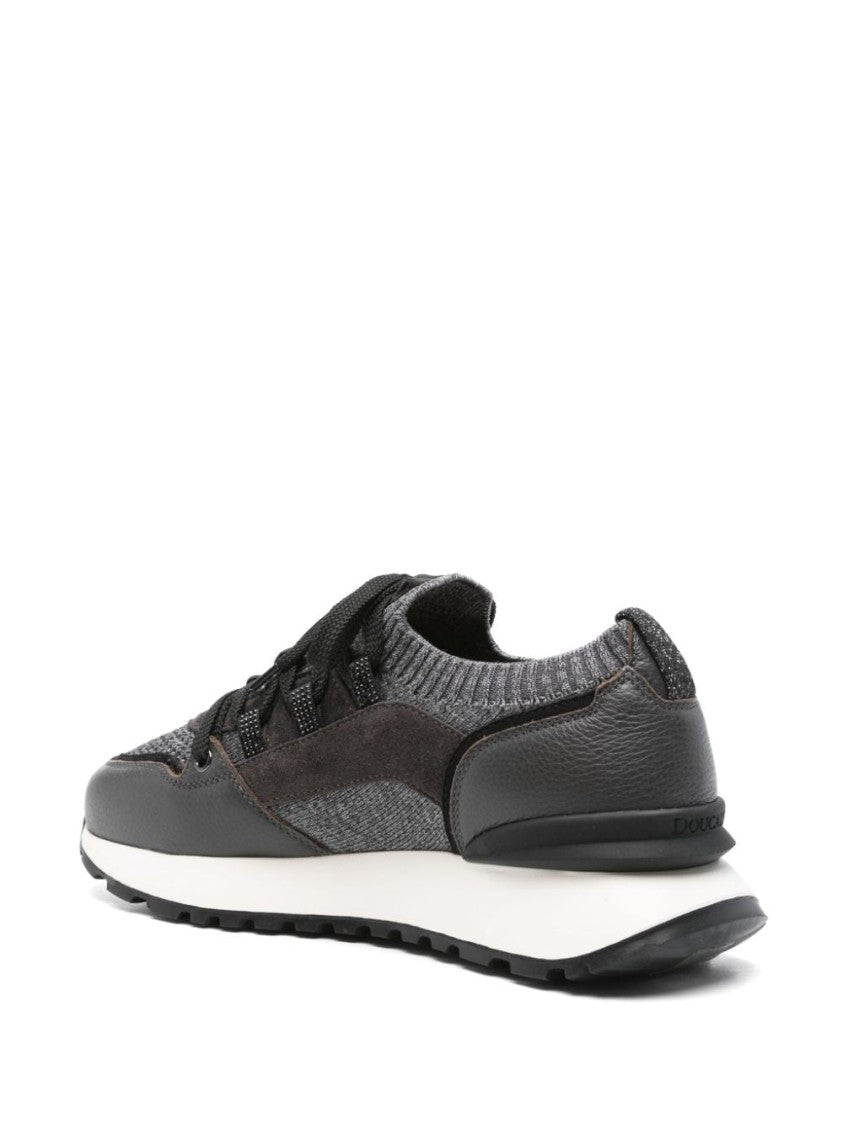 Doucal's Textured Black Trainers