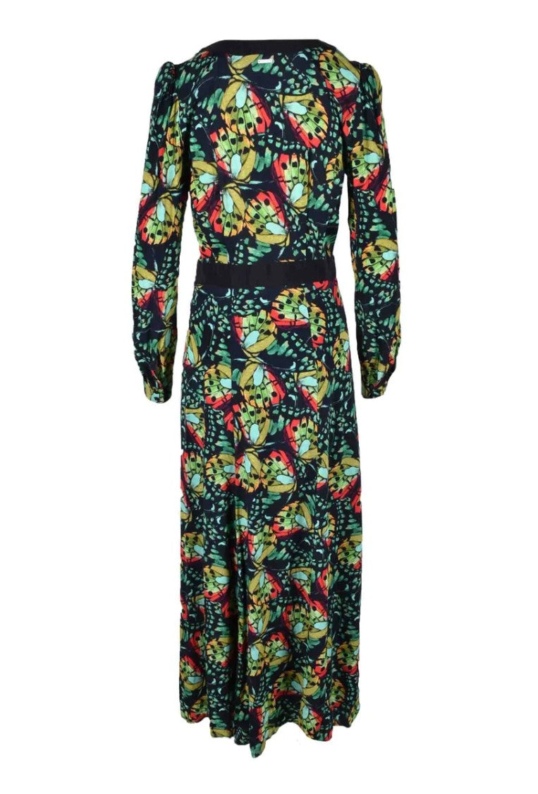 Aglini Knee-Length Abstract Midi Dress