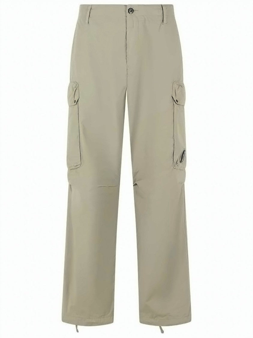 C.P. Company Relaxed Fit Straight Pants With Flap Pockets And Adjustable Hem