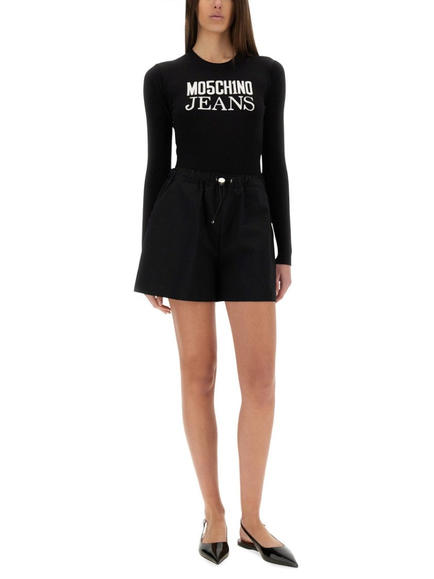 Moschino Fitted Bodysuit With Bold Logo Print