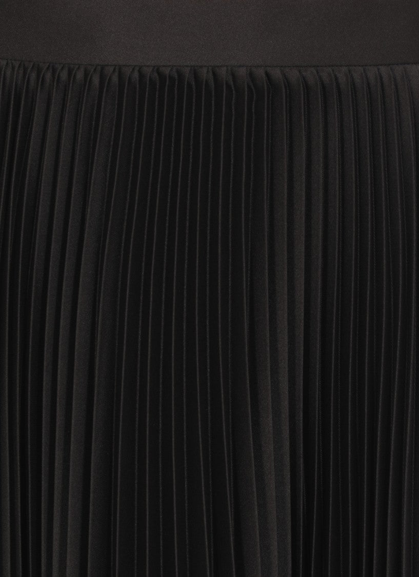 Jil Sander Flowing Black Pleated Skirt With Side Zip