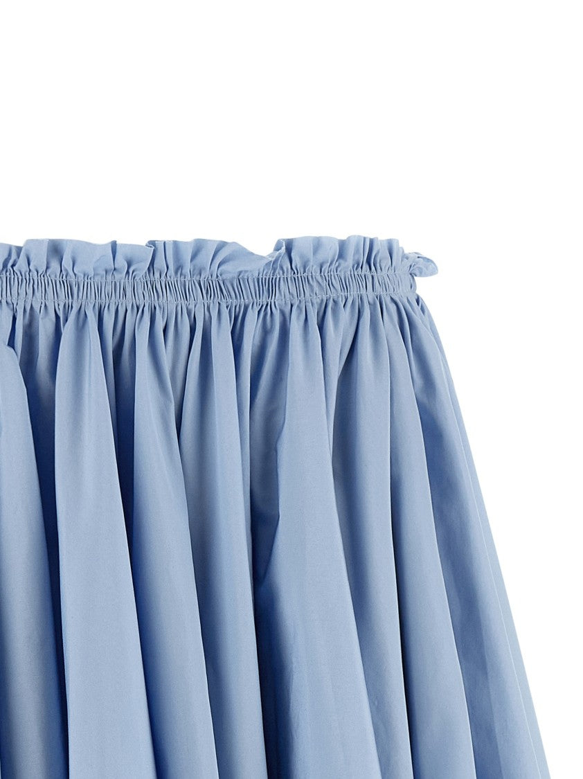 Ami Paris Wheel Silhouette Cotton Poplin Midi Skirt