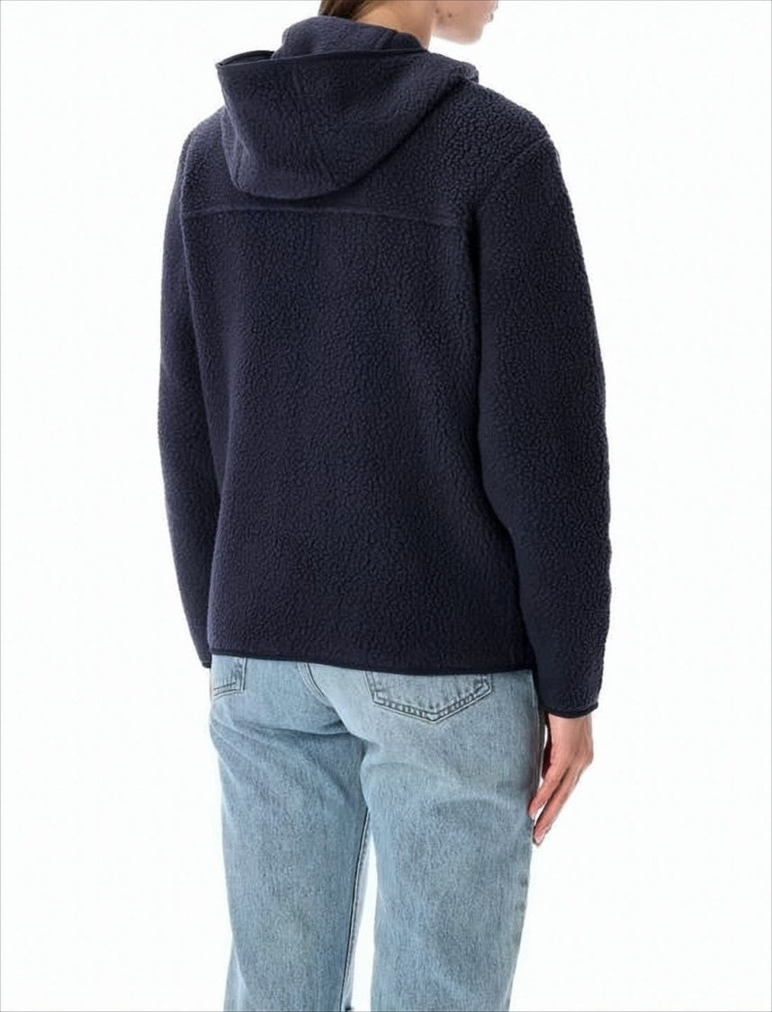 Patagonia Textured Fleece Hooded Jacket With Zippered Pockets