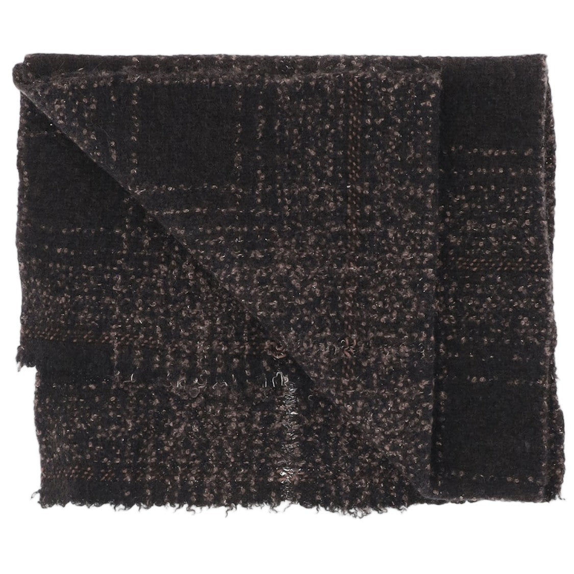 Faliero Sarti Textured Check Pattern Cashmere Blend Scarf