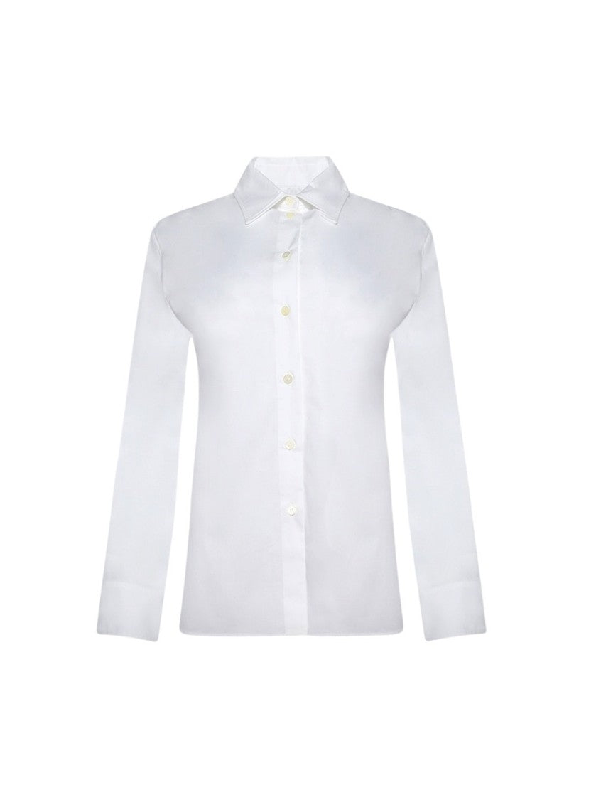 Jacquemus Long Sleeve Collared Shirt White