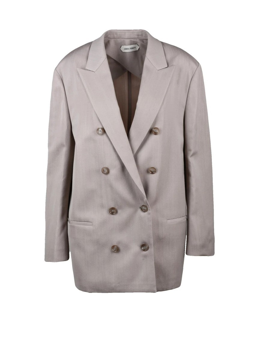 Alberta Ferretti Virgin Wool-Blend Oversized Blazer