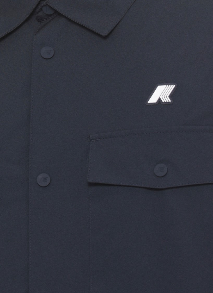 K-Way Blue Umbert Stretch Buttoned Overshirt