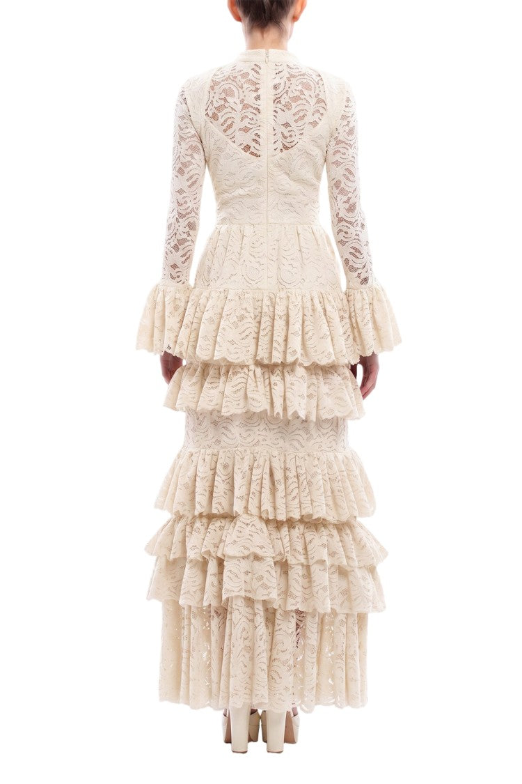 Saiid Kobeisy Ruffled Lace Long Dress