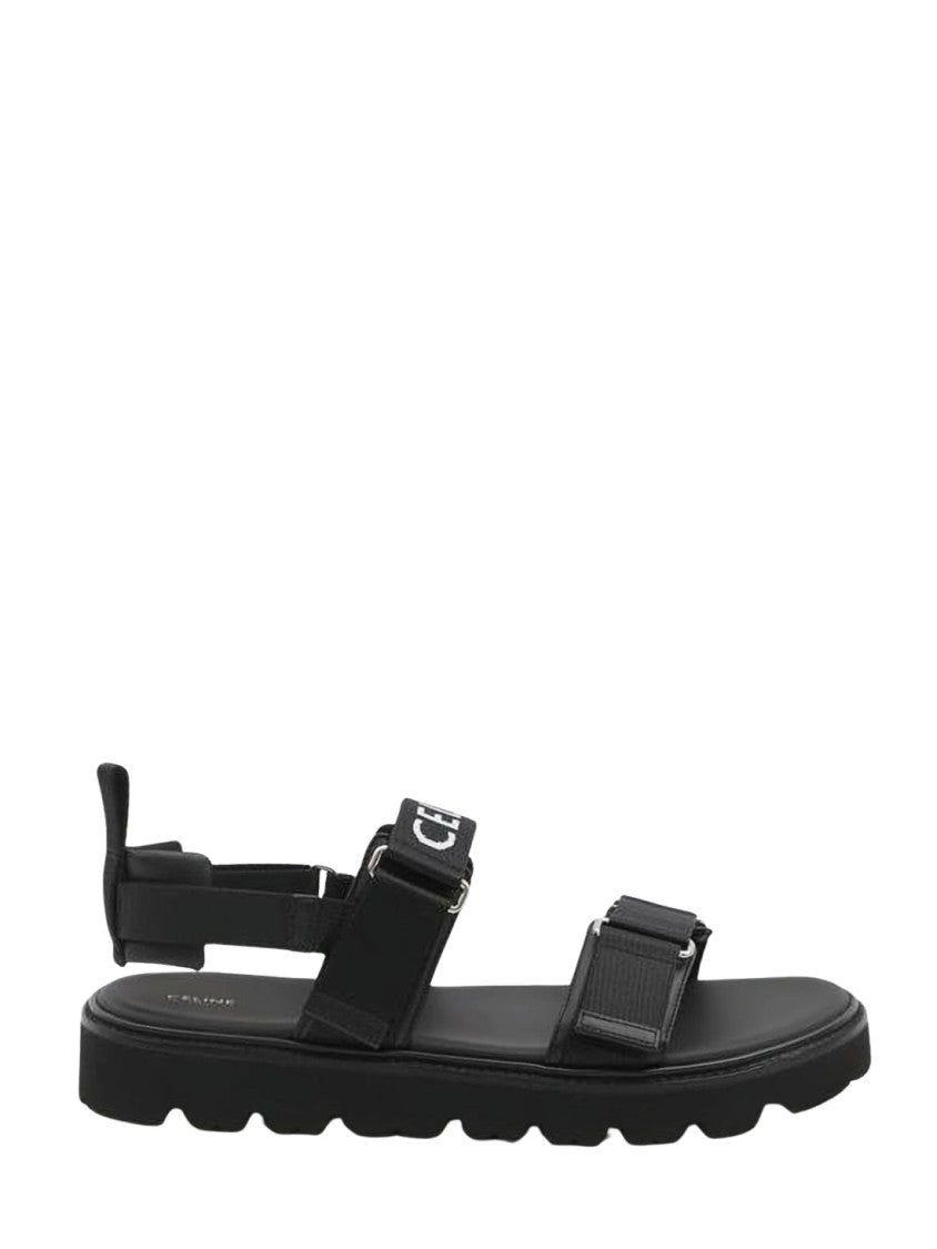 Celine Minimalist Black Sandals With Adjustable Straps