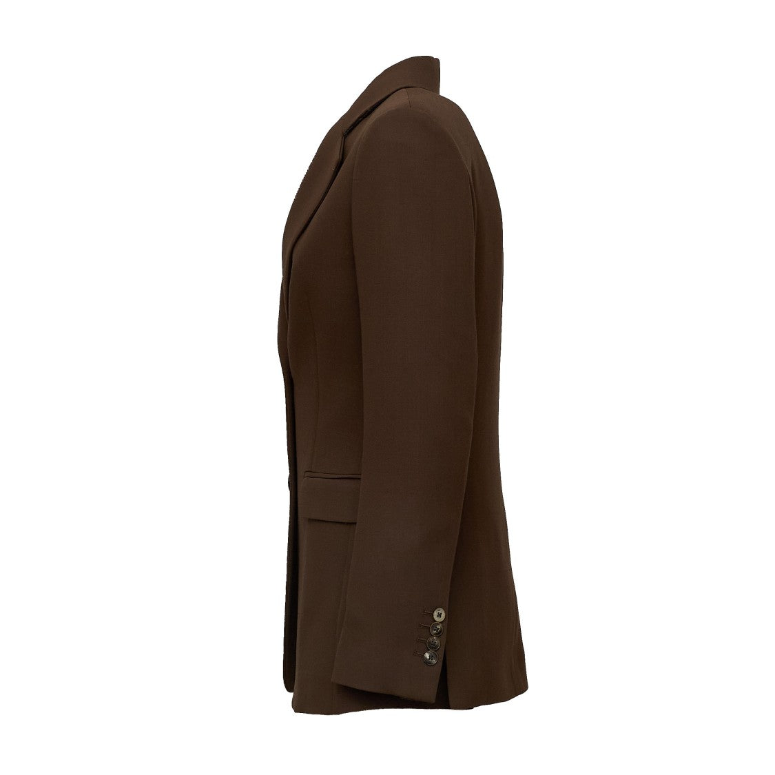 Ql2 Blanche Brown Wool Two-Button Blazer