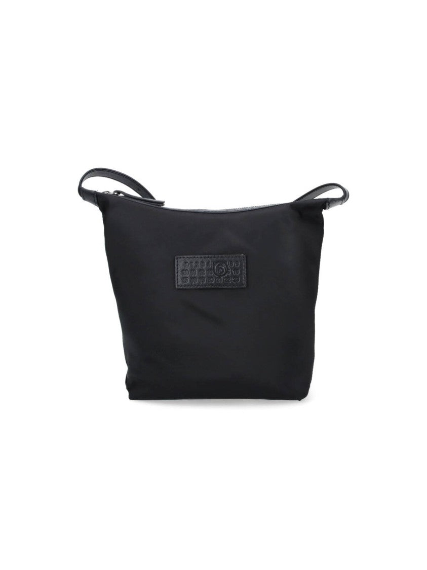 Mm6 By Maison Margiela Black Minimalist Rectangular Zip Crossbody Bag