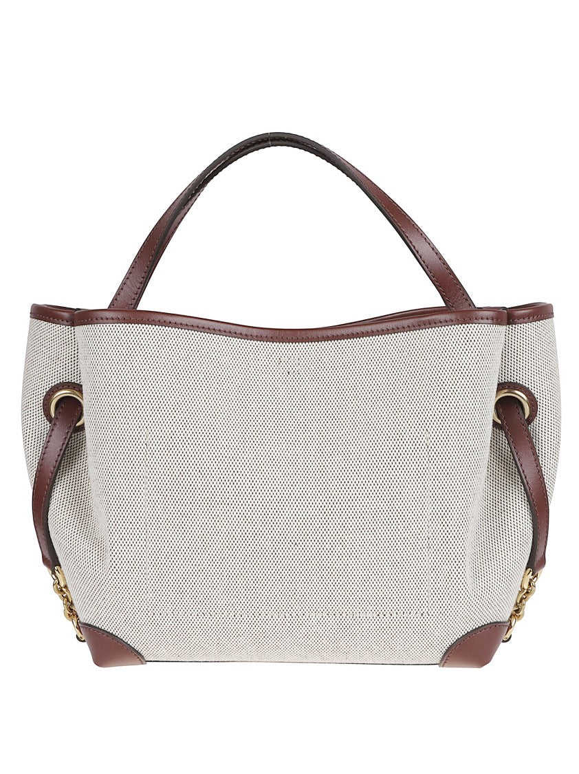 Chloé Cotton Canvas Double-Handle Bag With Calf Leather Accents
