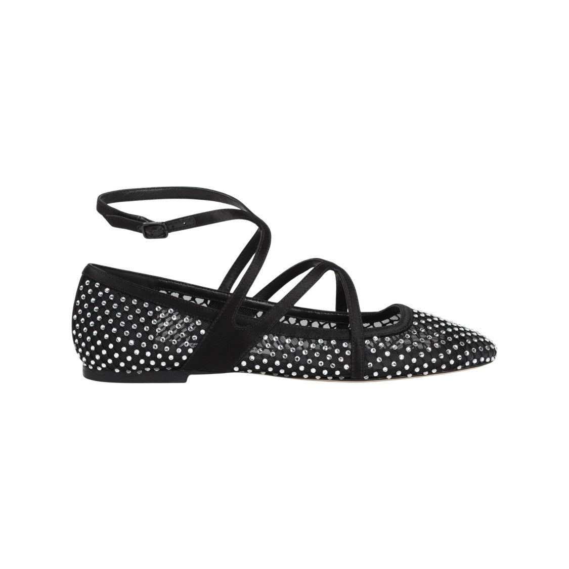 Jimmy Choo Black Mesh Ballerinas