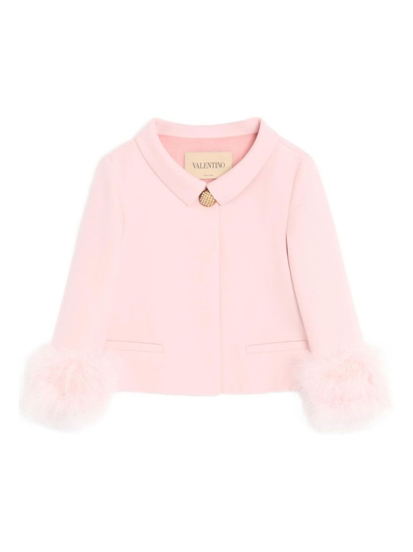 Valentino Garavani Cropped Jacket With Rounded Collar