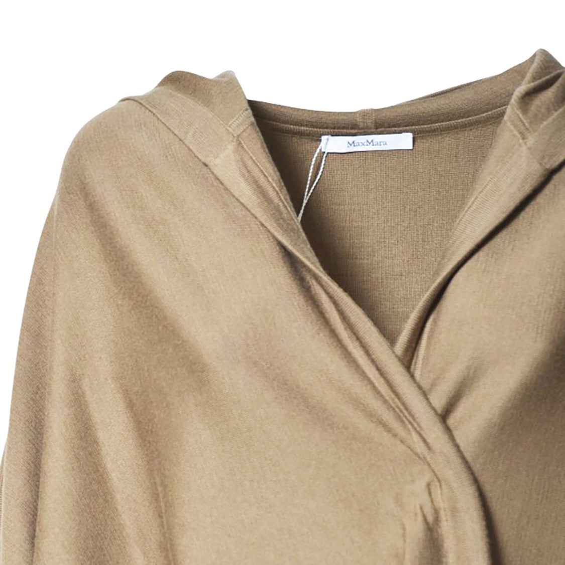 Max Mara Hooded Wrap Coat With Relaxed Fit And Three-Quarter Sleeves