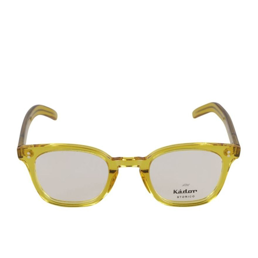 Kador Klassiko Translucent Yellow Square Eyeglasses With Slim Temples