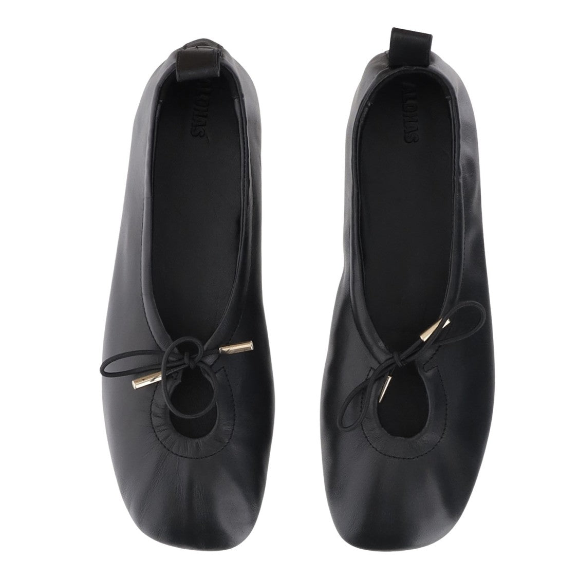 Alohas Rosalind Leather Ballerina Flats With Bow Detail