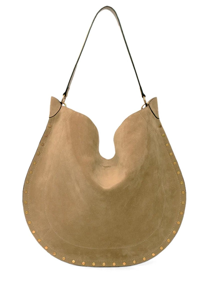 Isabel Marant Oskan Crescent Hobo Bag With Studded Edges