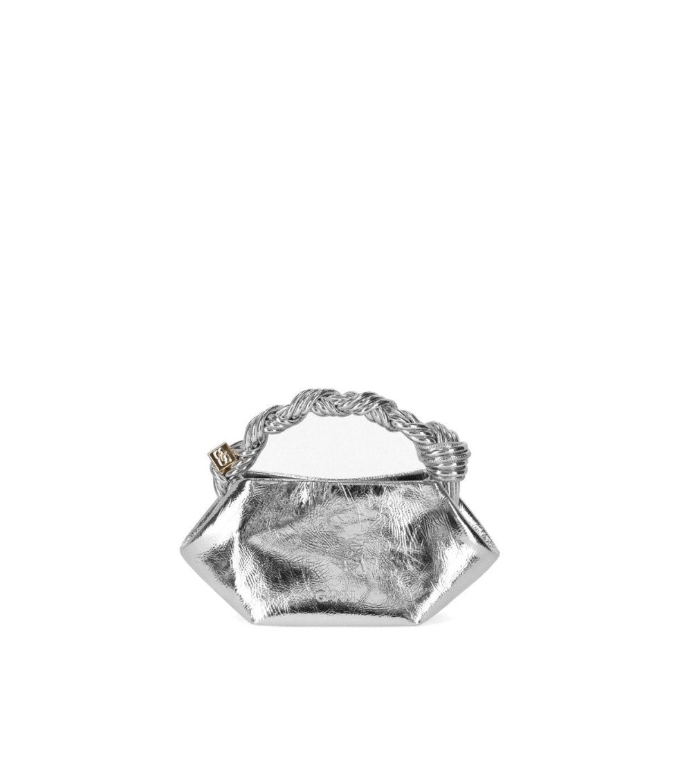 Ganni Bou Mini Silver Handbag