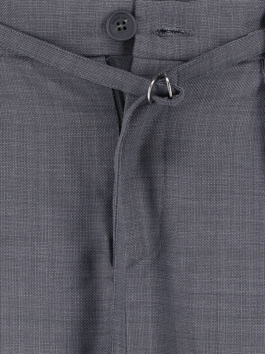 Eudon Choi Grey High-Waisted Tailored Virgin Trousers