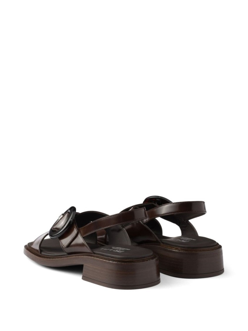 Prada Slingback Sandals With Crossed Straps