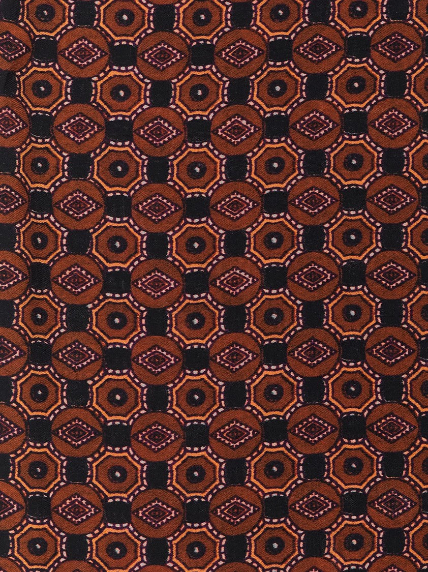 Dries Van Noten Geometric Pattern Silk Scarf With Refined Edges