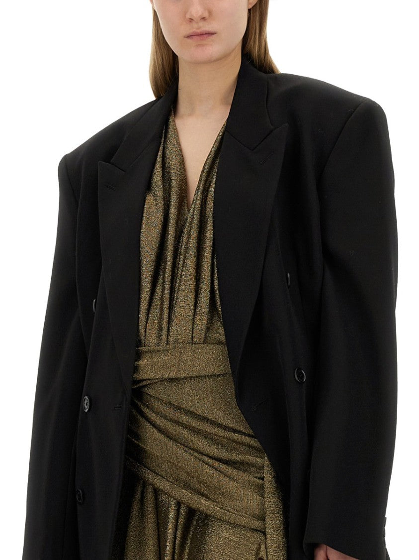 Balenciaga V-Neck Dress With Contemporary Silhouette