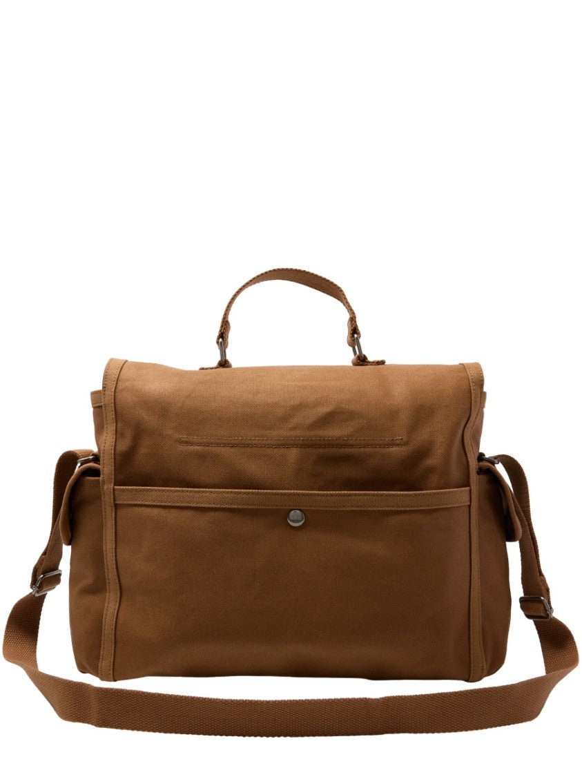 A.P.C. Brown Recuperation Front Flap Cotton Shoulder Bag