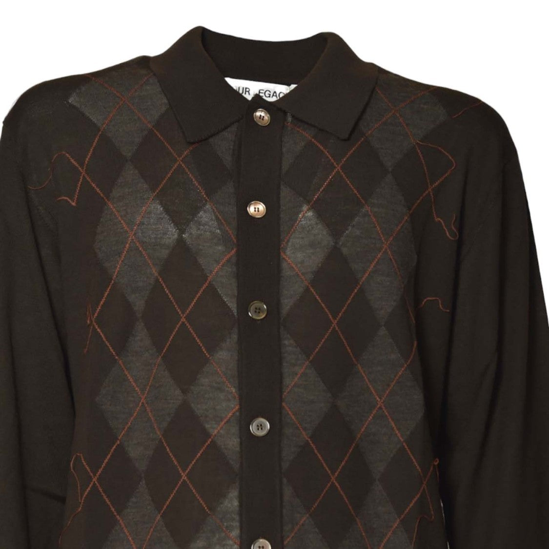 Our Legacy Classic Button-Up Argyle Pattern Sweater