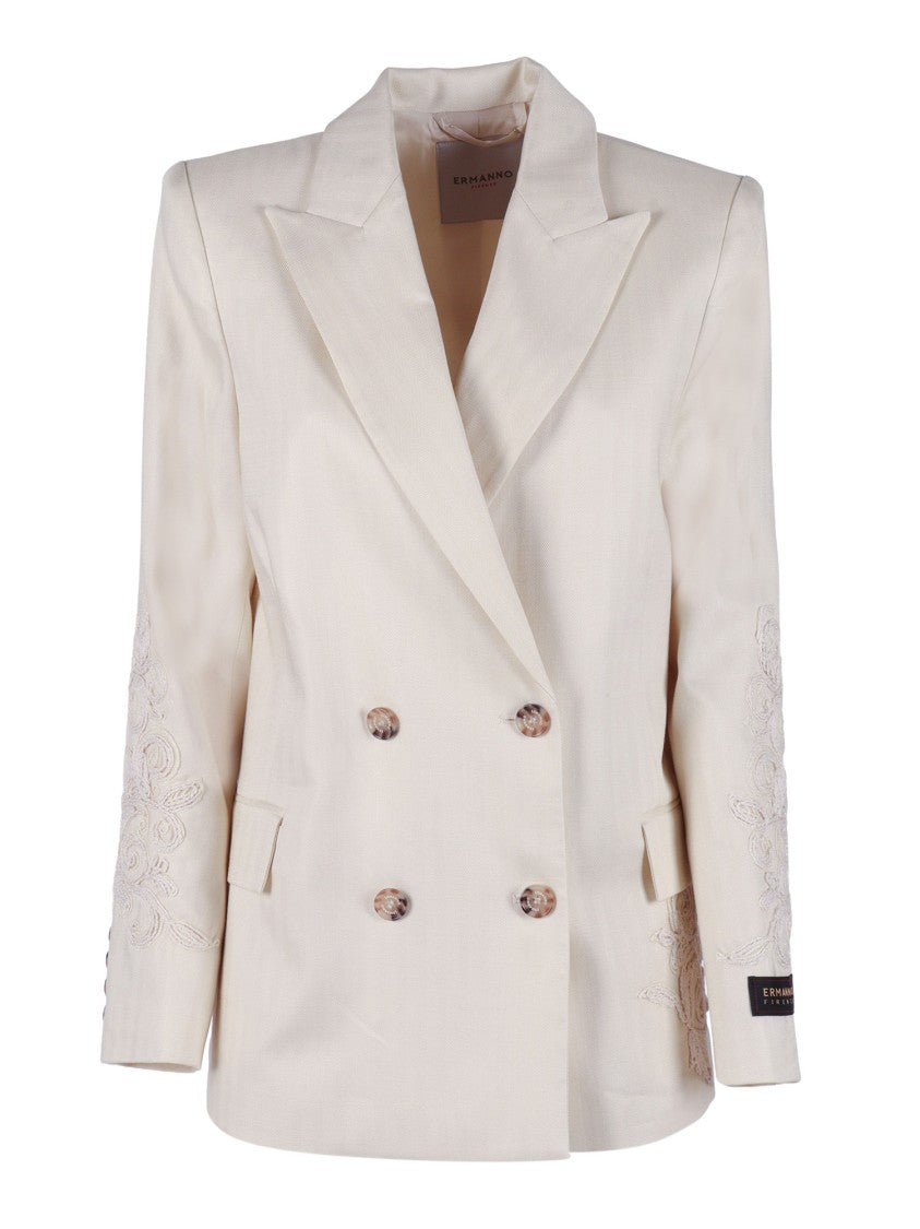 Ermanno Scervino Double Breasted Embroidered Blazer