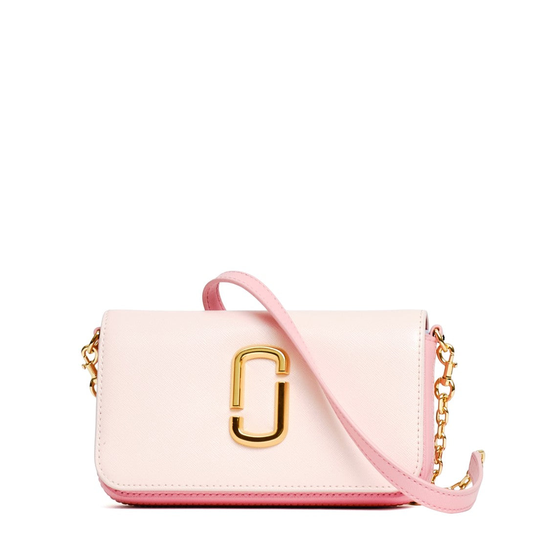 Marc Jacobs Saffiano Leather Crossbody Wallet With Gold-Tone Logo