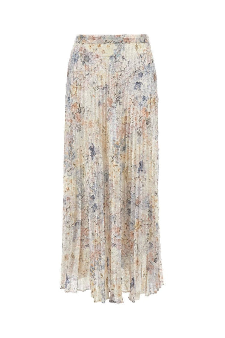 Golden Goose Pleated Floral Print Skirt