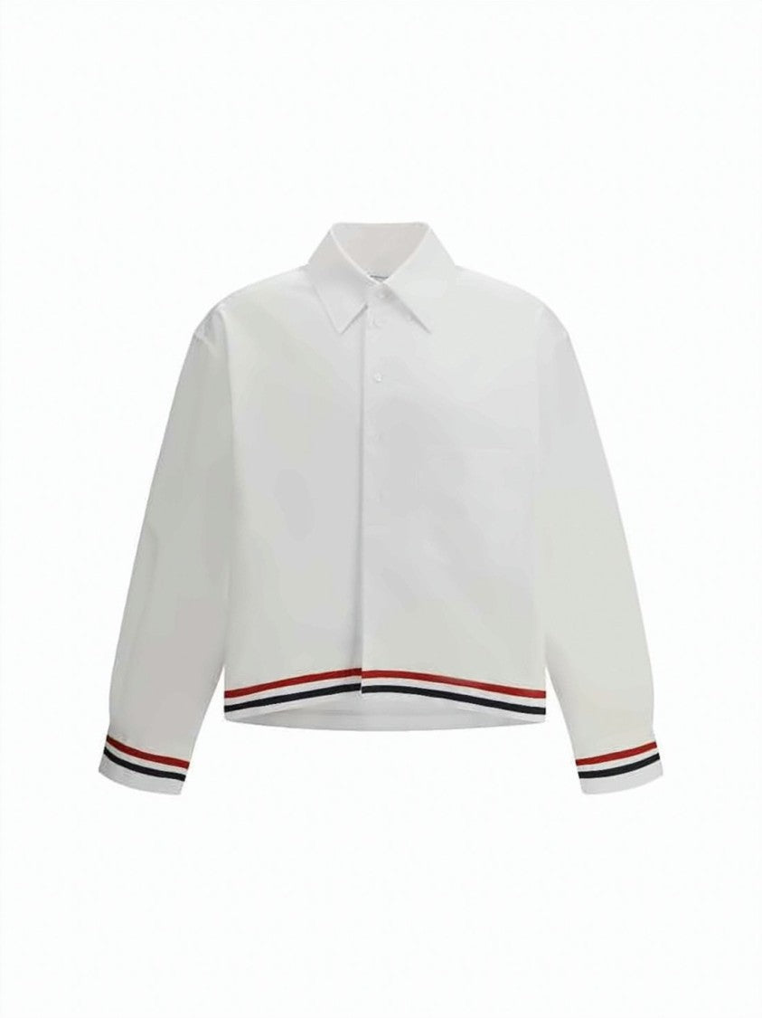 Thom Browne Cropped Oxford Shirt With Classic Collar