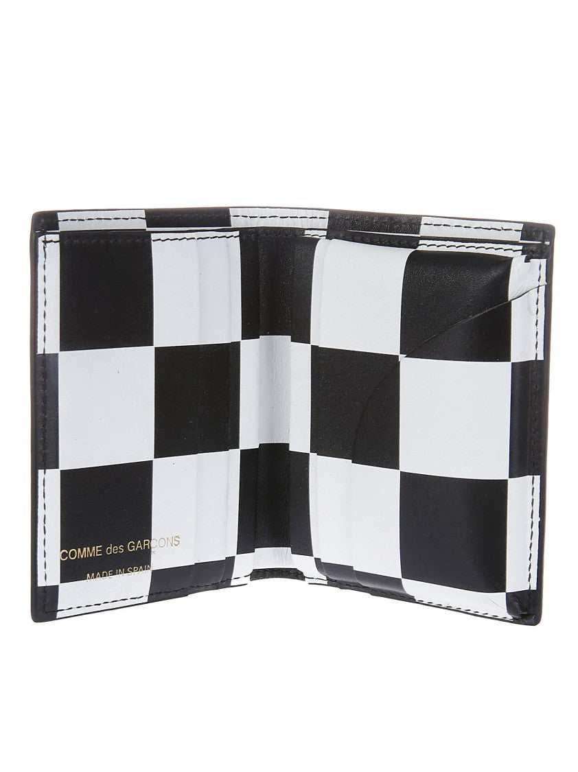 Comme Des Garçons Internal Check Pattern Black Wallet