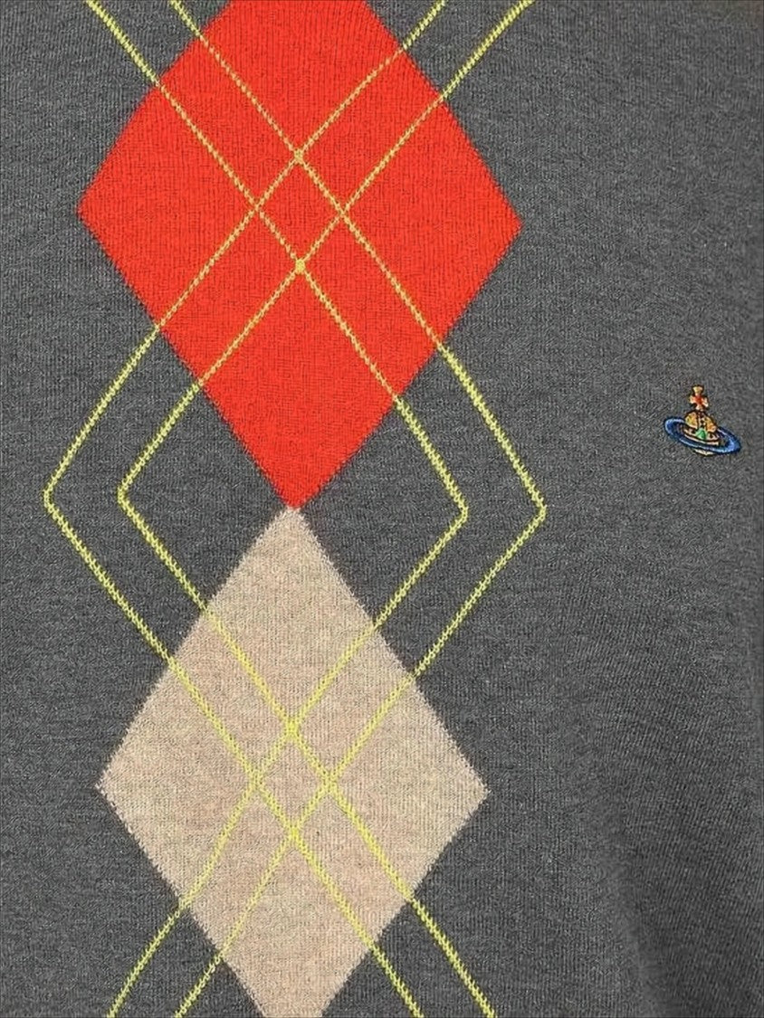 Vivienne Westwood Argyle Pattern Knit Sweater